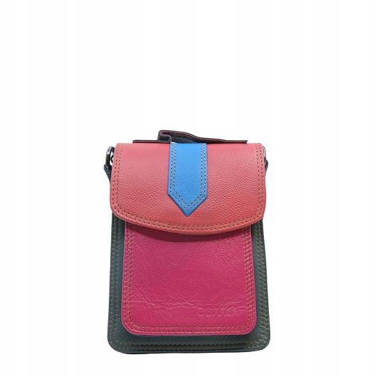 torby na ramię Torebka na telefon skórzana damska listonoszka z rączka i szlufką OLIVKA