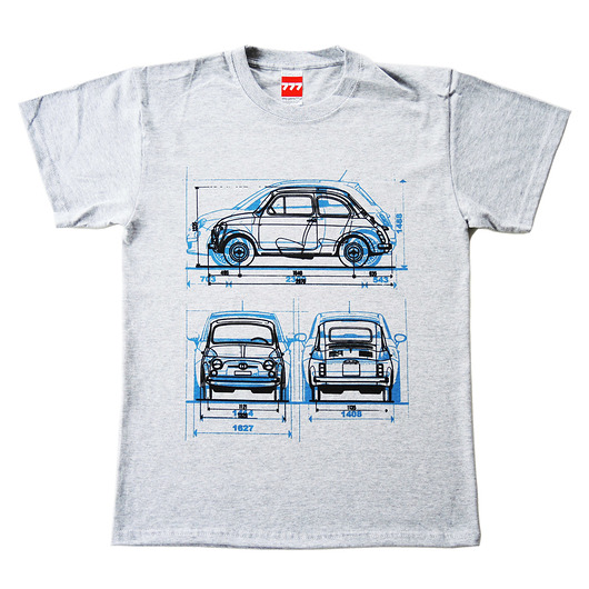 Koszulka FIAT 500 OLD GREY 777