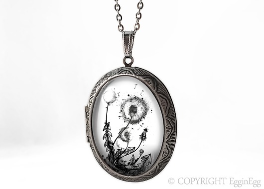 wisiory Duży medalion sekretnik Dmuchawiec - 0747