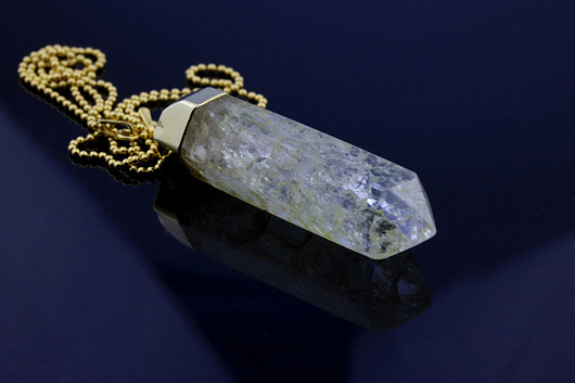 Brazi Colare Kwarc Biały w złocie Brazi Druse Jewelry