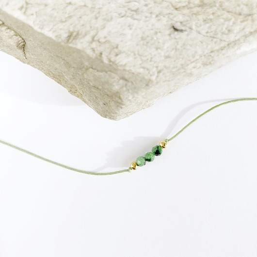 bransoletki z kamieni naturalnych Bransoletka na sznurku  z zoisytem MONO LUCK II