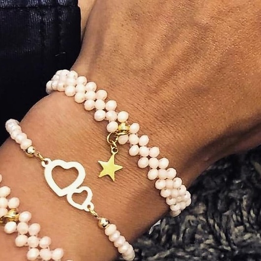 bransoletki ze szkła Bransoletka potrójna Creamy Wave