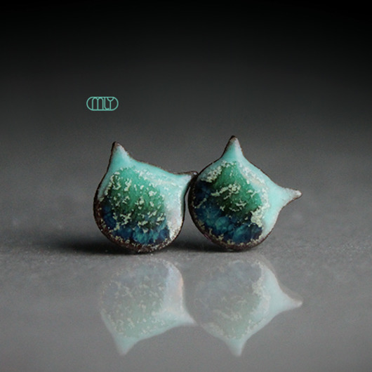 kolczyki ceramiczne Koty Algowe/stal chirurgiczna