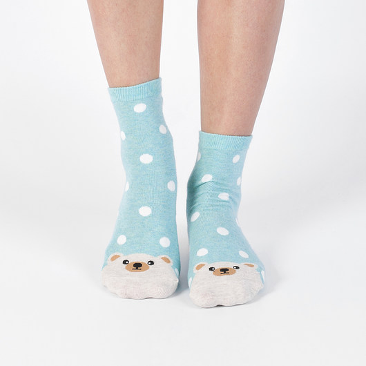 Skarpetki w kropki z misiem polarnym CandySox