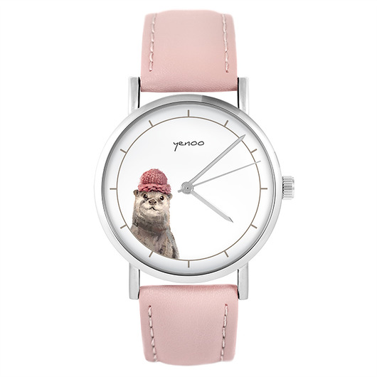 Zegarek yenoo - Wydra - skóra, pudrowy róż yenoo