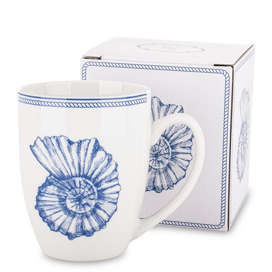 kubki i filiżanki Kubek porcelanowy w pudełku 350 ml NAGAT - muszla