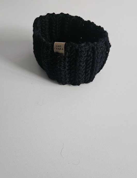 opaski do włosów Czarna Opaska wełniana