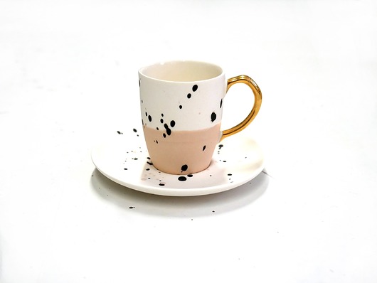 filiżanka espresso splash gold classic  malikceramik