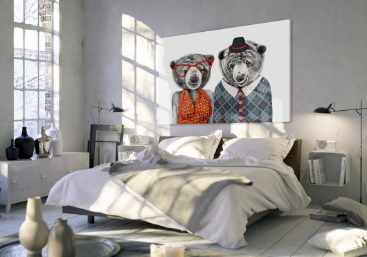 OBRAZ NA PŁÓTNIE -  120x80cm LOVE BEAR LUdesign gallery