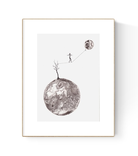 grafiki i ilustracje Grafika 21X30 malowana ręcznie na papierze