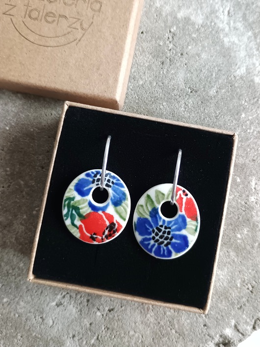 kolczyki ceramiczne Kolczyki ceramiczne Bolesławiec koła