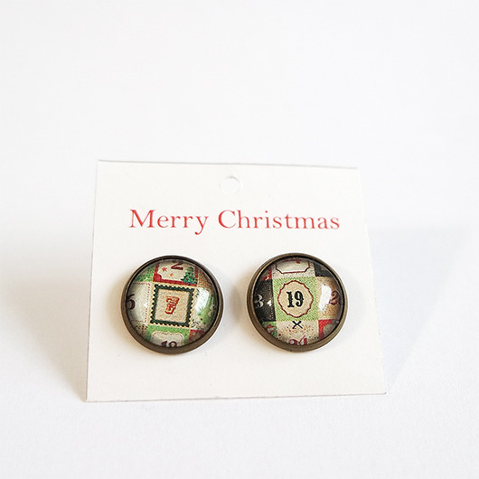 kolczyki szklane Kolczyki - Retro liczby - sztyfty