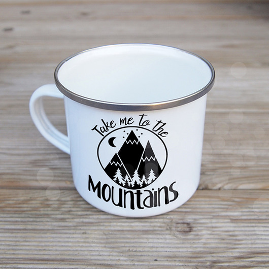 Take me to the mountains kubek emaliowany ONE MUG A DAY