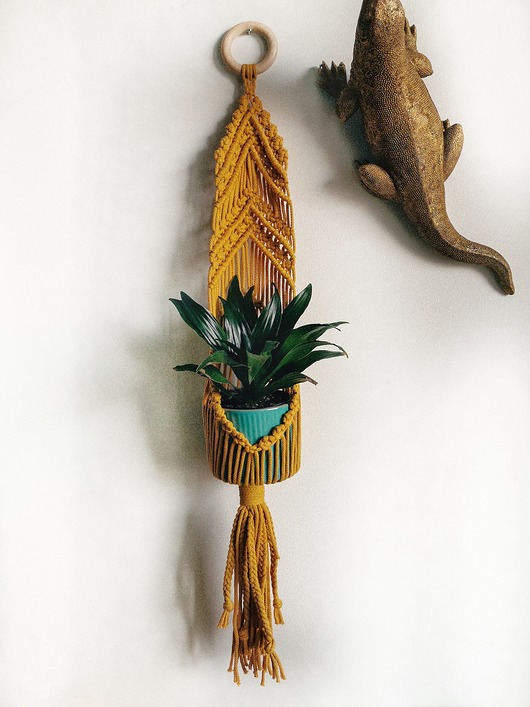 Makramowy kwietnik wiszący na ścianę Hygge Macrame