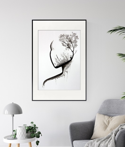 grafika 50 x 70 cm wykonana ręcznie, abstrakcja Krystyna Siwek Art