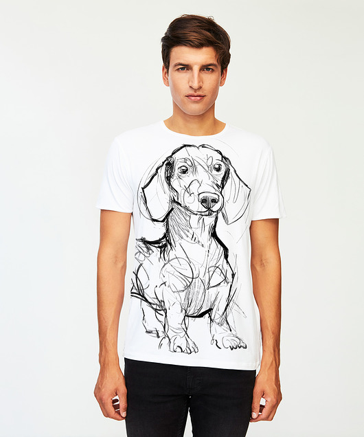t-shirty męskie Dachshund no.2 Dog Men's T-shirt white