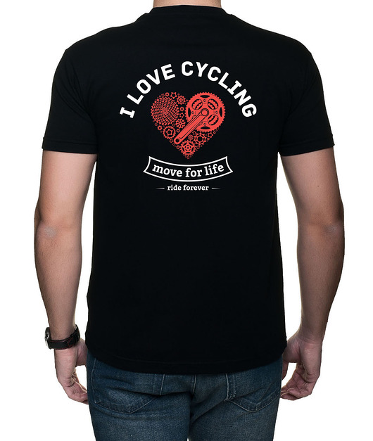 t-shirty męskie Koszulka T-SHIRT. I love cycling, dwustr. nadruk