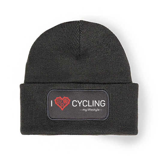 czapka zimowa. i love cycling  szara studioixi