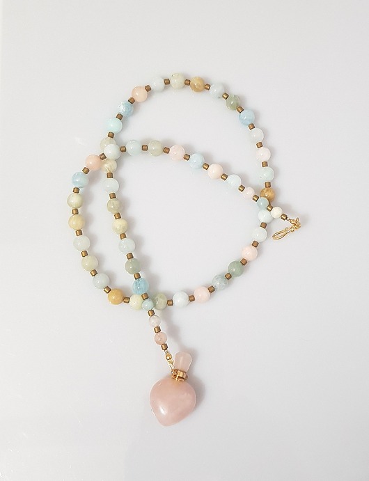 korale Morganit z perfumetką