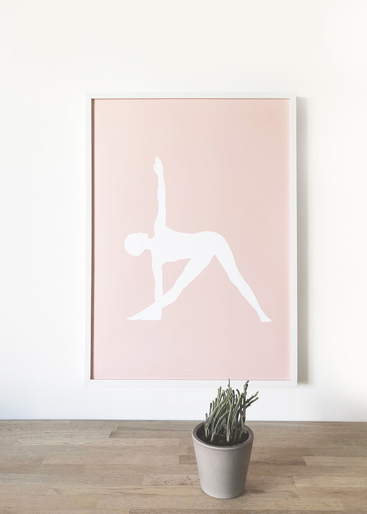 plakaty Plakat YOGA Trójkąt różowy