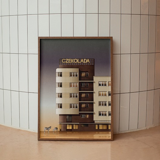 plakaty Plakat Dom WEDLA, Puławska 26, Warszawa, zeberki wedlowskie