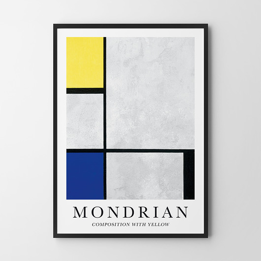plakaty Plakat Mondrian with yellow