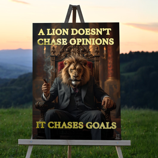 obrazy Pozłacany obraz - LEW