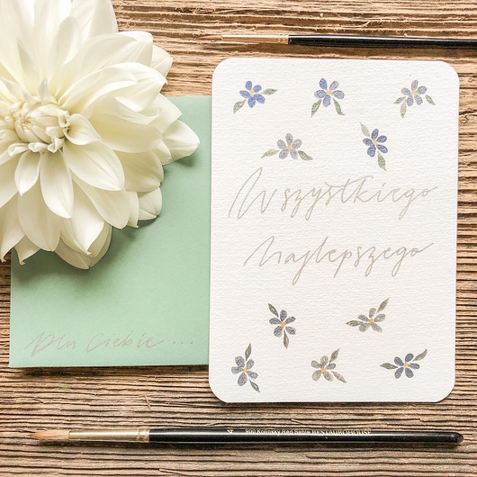 kartki scrapbooking Kartka Kolekcja Kwiatowa NIEZAPOMINAJKA