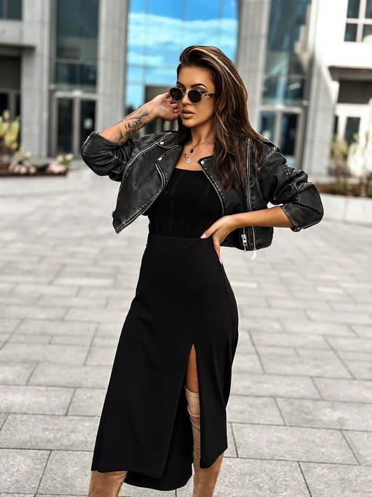 spódnice maxi Dzianinowa spódnica maxi czarna BOHEMI BLACK