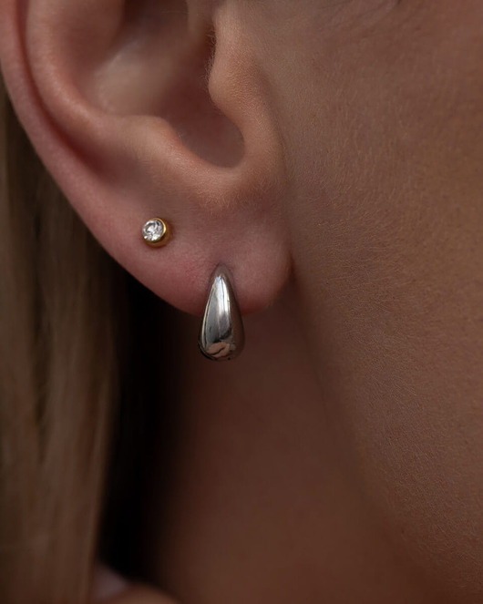 kolczyki pozłacane Srebrne kolczyki koła ze stali chirurgicznej premium Paraiso Eline