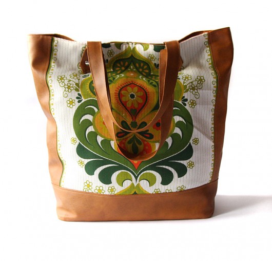 torba - camel&retro flower -  elfagado