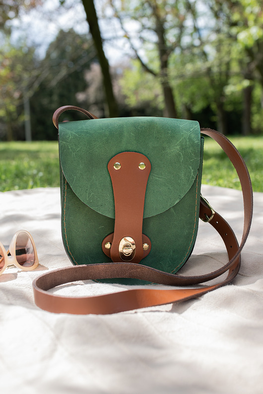torebki mini Mała torebka skórzana zielona, torebka mini , poręczna torebka