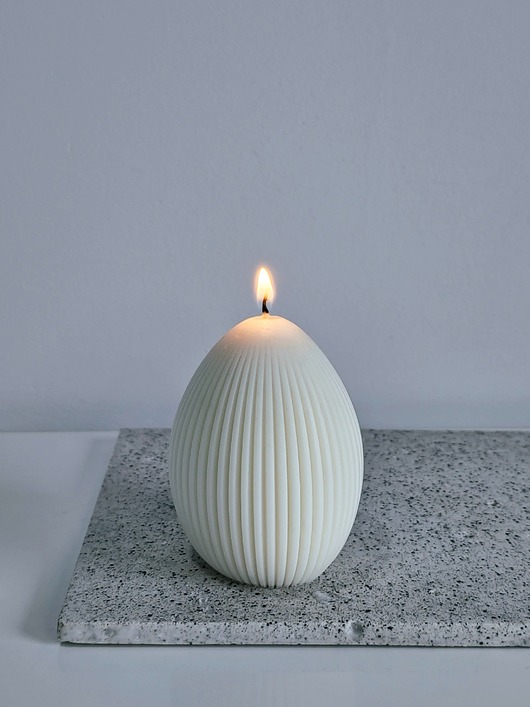 ozdoby wielkanocne Świeca sojowa dekoracyjna Jajko ryflowane