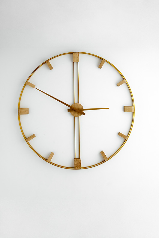 zegary Duży zegar ścienny 96cm  Złoty