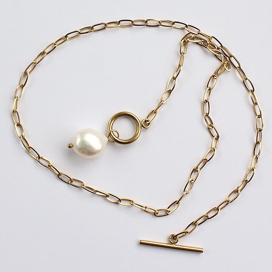 złote naszyjniki Choker z naturalną perłą słodkowodną