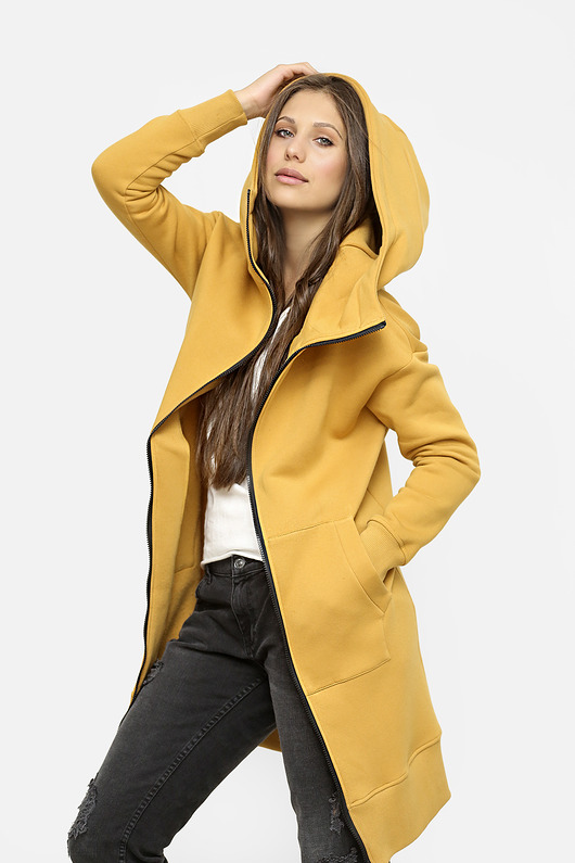 Bluza z kapturem Delfina w musztardowym odcieniu Freeshion