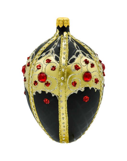 ozdoby choinkowe Bombka choinkowa: Ekskluzywne jajo Faberge ze złotym ornamentem: czarne