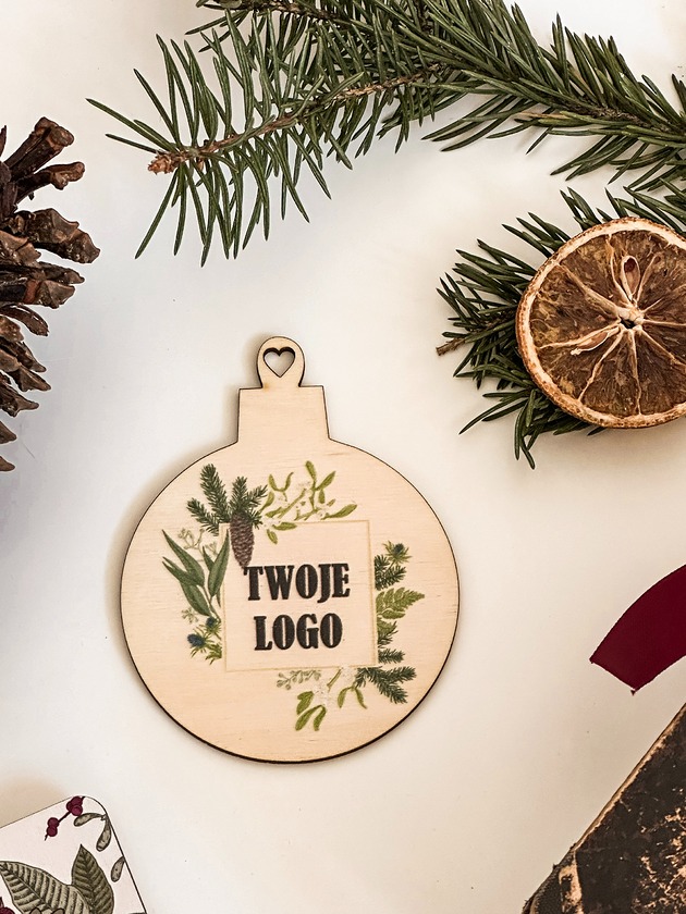 ozdoby choinkowe Motyw 4 - świąteczna kartka z Twoim logo
