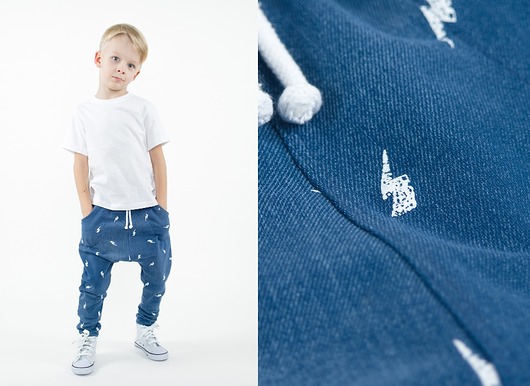 spodnie baggy Jeansowe PIORUNY jesienne Sprytny Lisek
