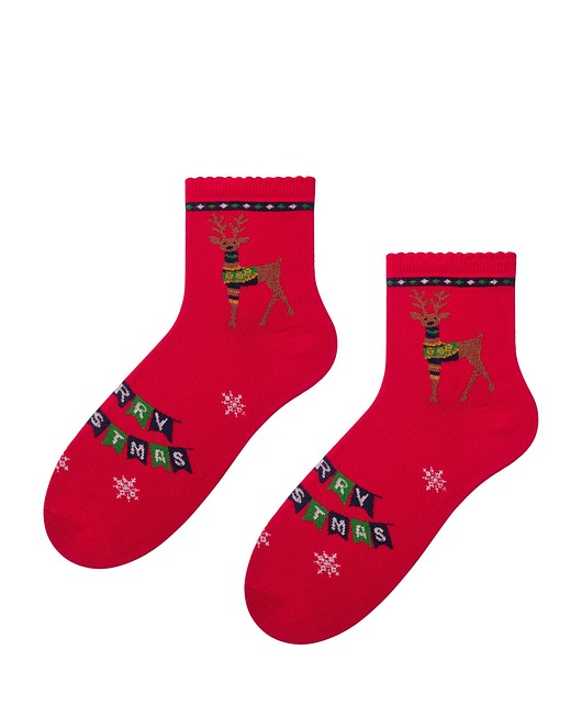 Skarpetki świąteczne damskie Renifer Popsox