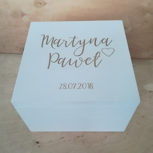 Białe, drewniane pudełko na koperty JJ Studio
