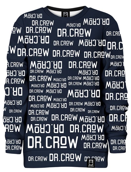 bluzy dla dziewczynki Bluza bez kaptura Dziewczynka DR.CROW Logo Napisy Czarna
