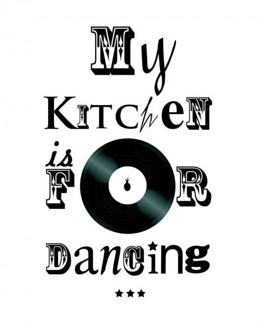 DANCING KITCHEN  - plakat typograficzny (normal) Ananas Project