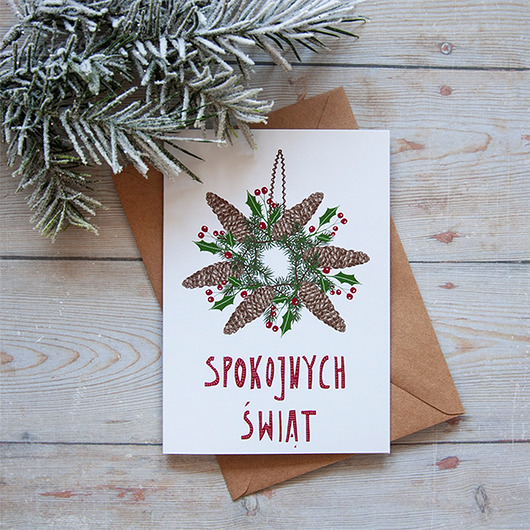 Kartka Świąteczna - Wianek Gosia Sendlewska