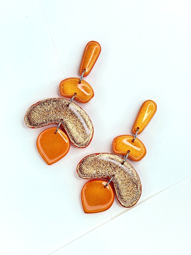 kolczyki z masy plastycznej Kolorowe wiszące kolczyki BEA