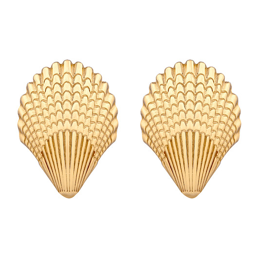 kolczyki pozłacane Złote kolczyki muszle