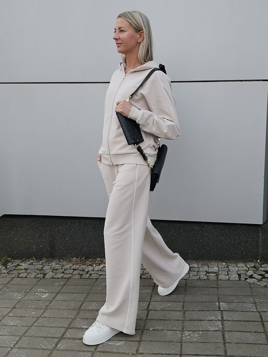 komplety damskie Lucia komplet z rozpinaną bluzą i szerokimi spodniami Cloud