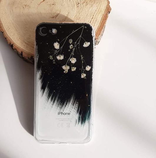 etui na telefon Etui z suszonymi kwiatami  Gwiezdny pył