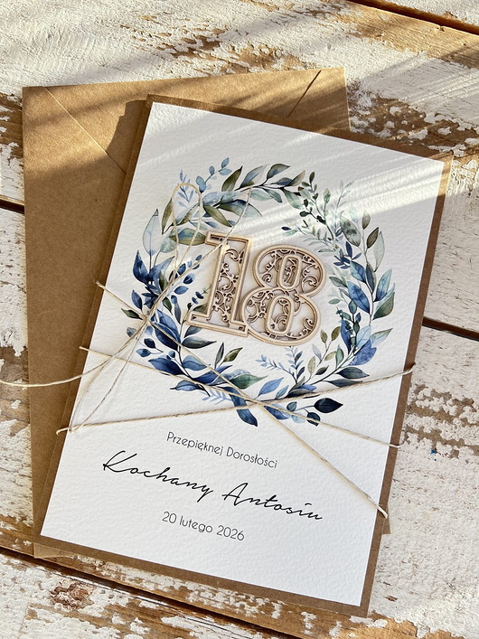 kartki scrapbooking Personalizowany prezent - kartka ręcznie robiona na 18 urodziny