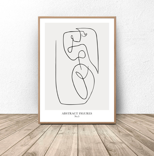 plakaty Plakat jedna linia "Naga kobieta" A3 (297mm x 420mm)
